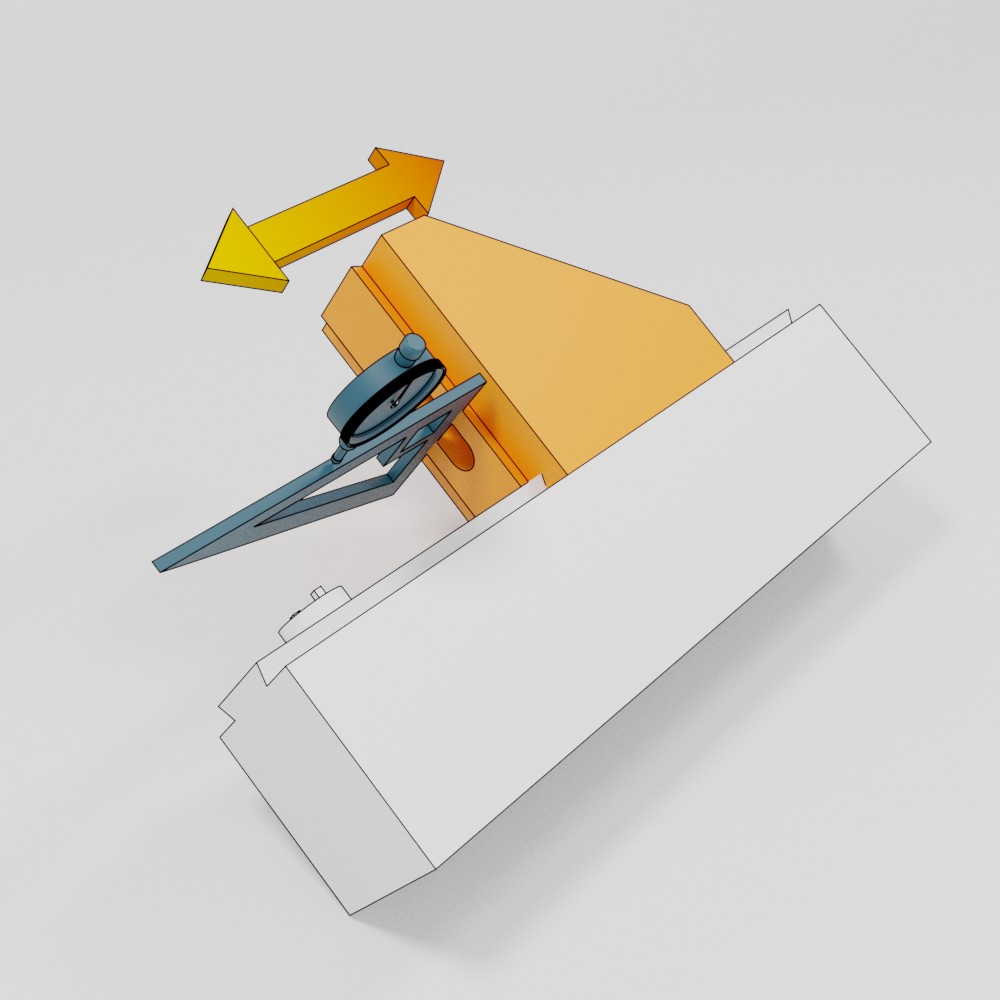 Mesure horizontale défaut perpendicularité console Z